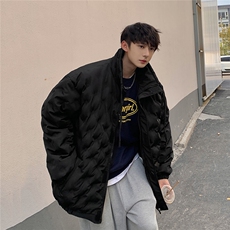 1定制面料棉衣大码M-5XL港风情侣半高领棉服外套男8707P125控168，男装棉衣，星座226-2