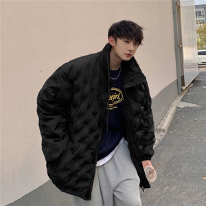 1定制面料棉衣大码M-5XL港风情侣半高领棉服外套男8707P125控168图片