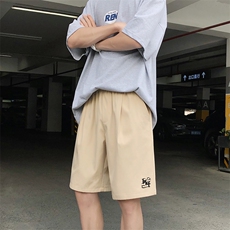 宽松坠感潮流植绒印花休闲清爽速干百搭五分冰丝裤DK508特批18，男装休闲裤，星座718-1