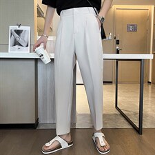 秋轻熟风百搭垂感直筒九分裤显瘦直筒宽松裤子K17/P85控115，男装休闲裤，电商A243