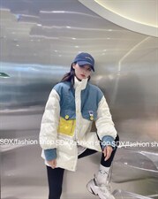 【现货】设计师款拼接羽绒服，女装羽绒服，色调轩