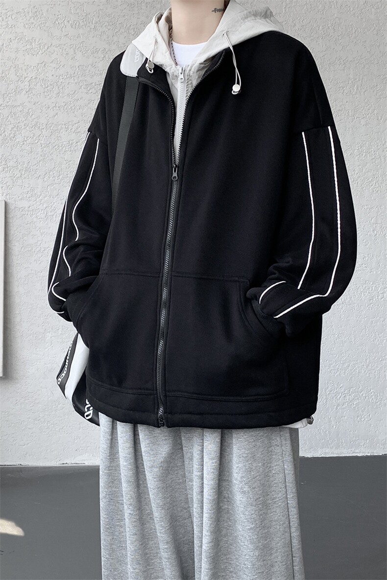8XL-M秋季假两件加厚卫衣男棒球服夹克风衣外套WY36P78,男装夹克,电商D206-1