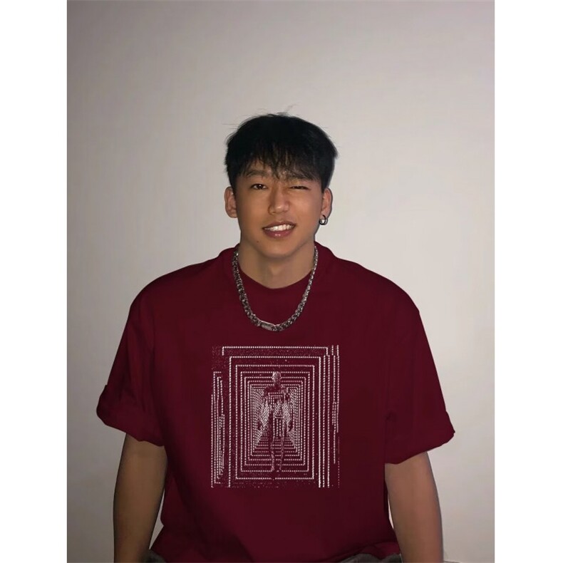网络图现货！260G重磅T恤高级感美式复古小领口短袖RDT117-P38,男装T恤,星座1005-6