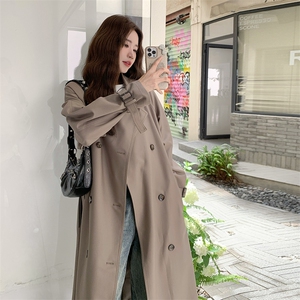 设计感收腰显瘦长款灰色风衣外套女春秋2025新款又酷又飒高级大衣图片