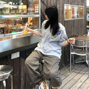 万针全刺绣工艺 高品质260克双纱纯棉美式高街短袖T恤 特P33图片