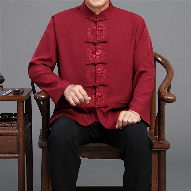2022唐装男中老年太极服春秋风节日过寿汉服套装YD2113A-P125图片