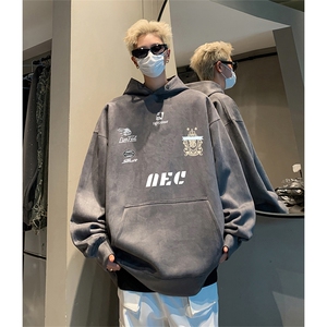 抖音得物供货提供视频 秋冬重磅美式麂皮绒连帽卫衣 JLM35图片
