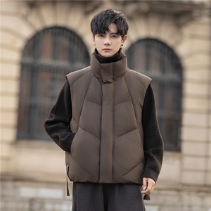 立领休闲男士羽绒服马甲加厚冬男装外套潮面包服88069-P195控349图片