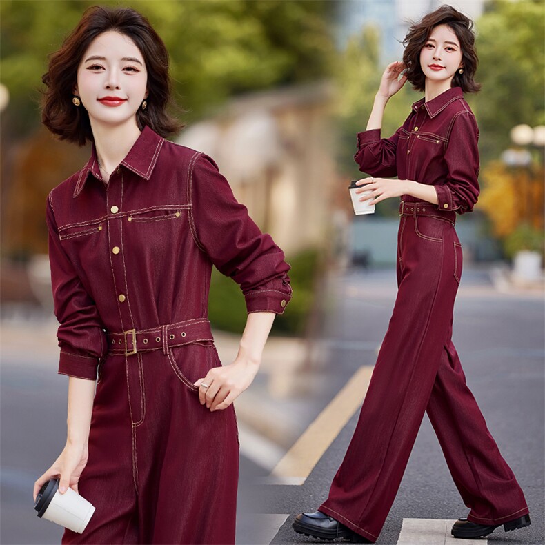 （现货）2026春新款女洋气显瘦高腰天丝港风时髦流行牛仔连体裤，女装连体裤，印象茜