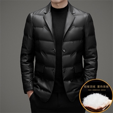 冬男士翻领时尚休闲皮衣羽绒服男外套潮流百搭上衣HD2108-P300，男装皮衣，星座1105-3
