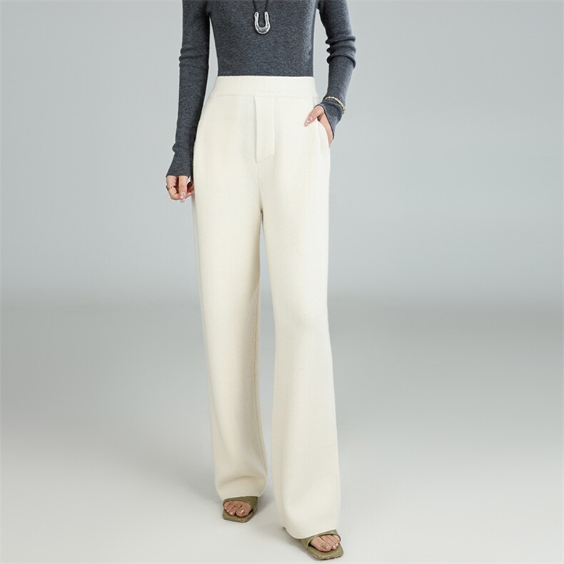 一件顶三件喜*歌同款羊绒阔腿裤超厚紧密羊绒裤640克，女装休闲裤，隆秋羊绒