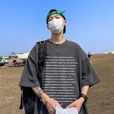 抖音得物二开现货供应220克夏装重磅美式高街宽松短袖t恤MT56，男装T恤，电商A486-1