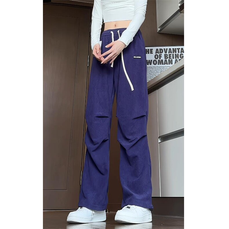 2025秋季新款美式情侣垂感大码休闲裤A017K775P45,男装休闲裤,电商A017