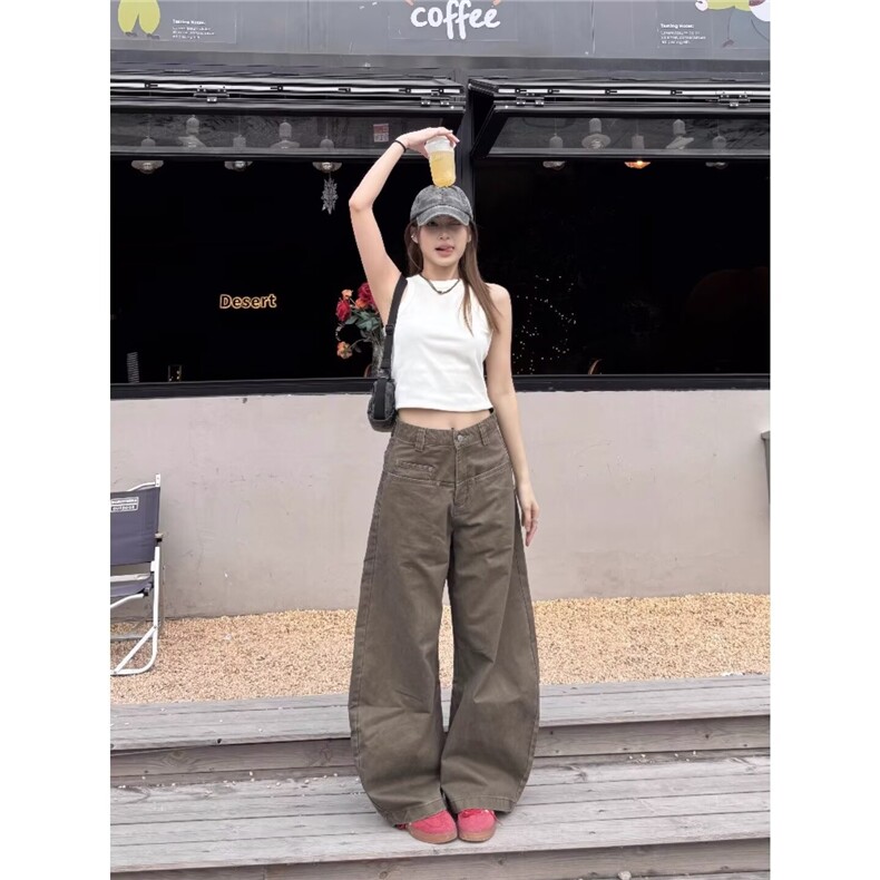 百搭日系ins洗水做旧立体裁剪弯刀牛仔裤简约慵懒时尚新款潮流,男装牛仔裤,星座1210-1