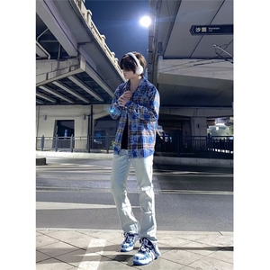 男士扎染拉链毛边衬衫 ZG40 P42图片
