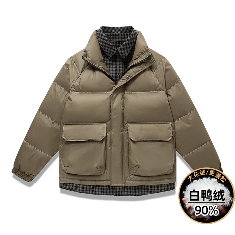 M-8XL冬季大码90白鸭绒假两件羽绒服面包服Y2379-P215-230控298,男装羽绒服,星座109