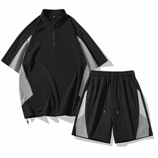 夏装撞色Polo衫短袖套装男士休闲T恤短裤两件套A406TZ6521特P58，男装T恤，星座309（原A406）