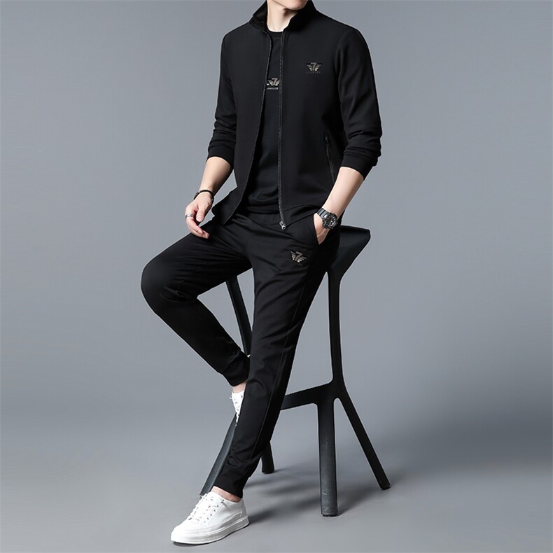 S3032-3钱塘2020-2春秋新款百搭时尚休闲简约长袖套装卫衣P225,男装休闲套装,钱塘207-2