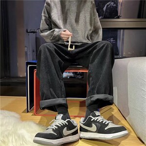 灯芯绒男裤秋冬坠感阔腿休闲裤B370P32,男装休闲裤,星座1116-2