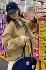 【现货主推】数据好高品质拼接皮领夹克外套2C372-801-P155控238，女装短外套，2C372