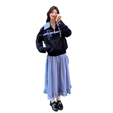 【现货】1C128-A11-气质俏皮减龄设计感格纹套装裙P195-K255，女装套装/套裙，先锋丽姿