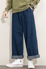 2023秋季款白墙新日系大码男休闲直筒大裤脚阔腿牛仔裤N8021-P50，男装牛仔裤，电商A082