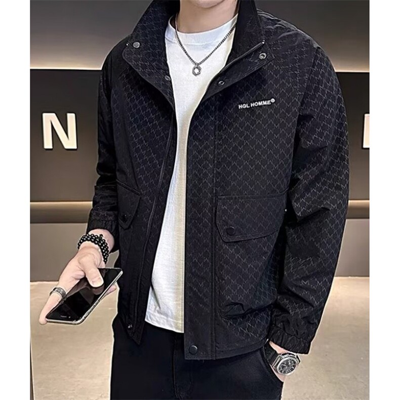 外套男士春秋季新款痞帅修身立领休闲夹克秋装上衣JG55，男装夹克，星座1116A（原606A-3）