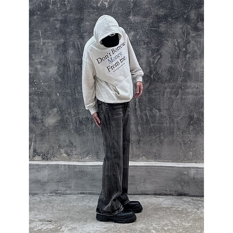 B221美式ins高街暗黑重工艺宽松微喇牛仔裤LK23128-P60控78,男装牛仔裤,电商B221