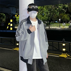 抖音得物高品质26春装美式高街重磅结构拼接织带立领卫衣外套CM42，女装短外套，电商A486