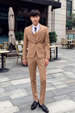 秋冬韩模新品纯色西服套装男三件套小西装外套A470-TZ96，男装西服套装，电商A207
