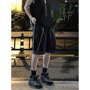 B221 美式ins高街暗黑小众假两件休闲短裤五分裤 LK23062-P55控78图片