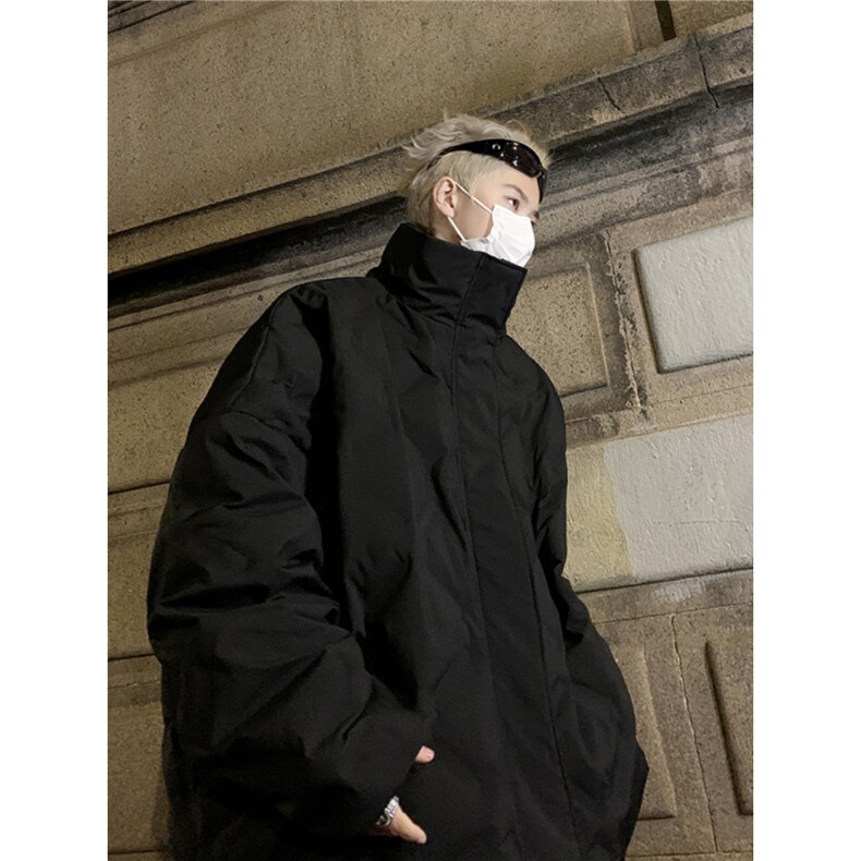 菱形格羽绒棉服男冬痞帅炸街vibe外套立领短款面包服TT3349P59,男装棉衣,星座1013-5