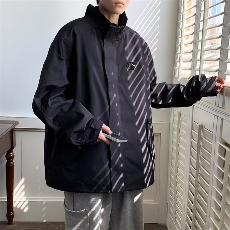 美式冲锋衣夹克男韩版潮流高街帅气2024秋冬季ins外套W5550-P65,男装夹克,星座412-2