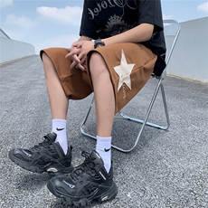 美式五角星设计感休闲短裤男士夏季薄款运动五分中裤子DE113，男装牛仔裤，星座1116A-1（原606A）