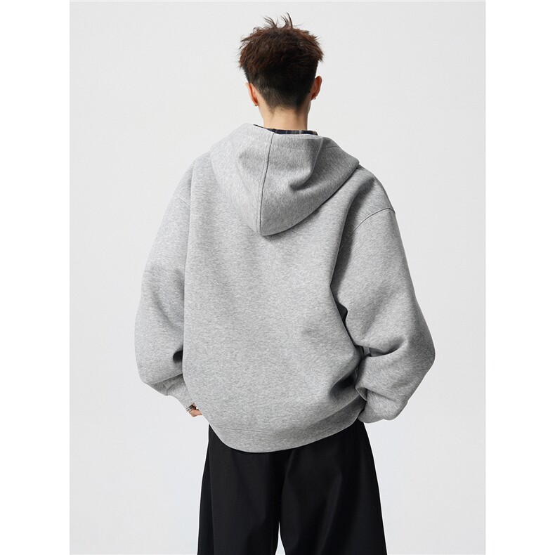 现货WY10178-特p58加绒P68重磅卫衣大码假俩件连帽衫美式外套,女装短外套,电商A059