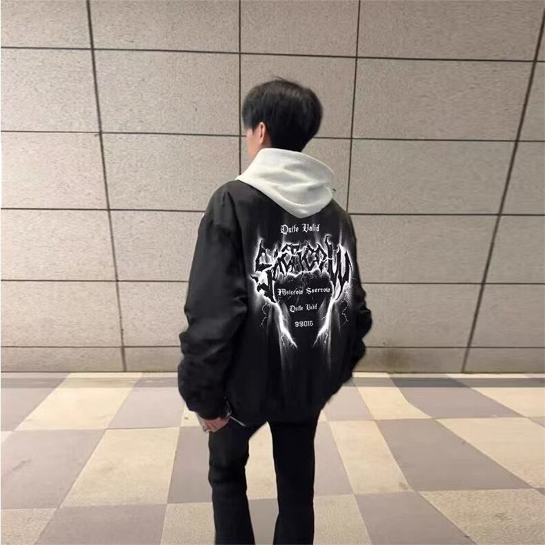 1506-1/JNN8341/P46潮牌棒球服春秋季潮流飞行夹克加绒宽松夹克,男装夹克,星座1506-1