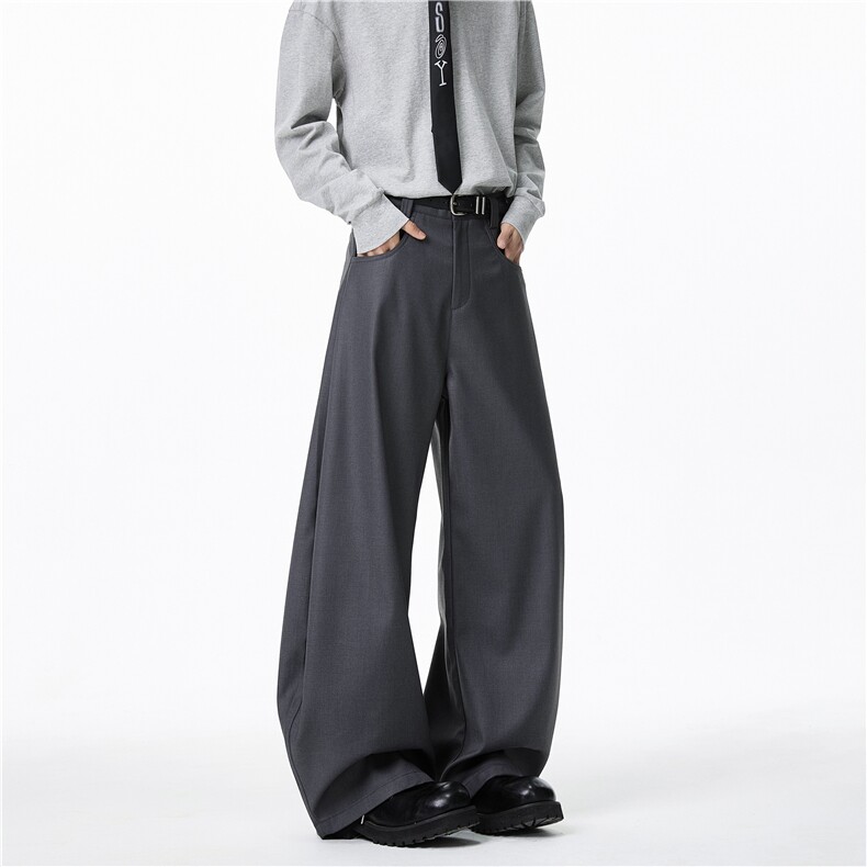 抖音品质春季新款美式高街高街宽松弯刀西裤B313-K25672-p65控88，男装休闲裤，电商B313