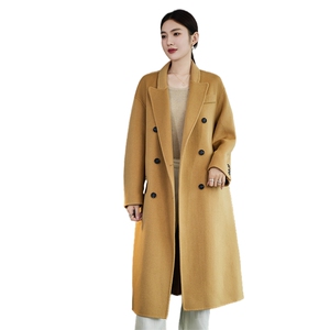 时尚百搭羊毛女士双面呢大衣优雅显瘦长款外套单品图片