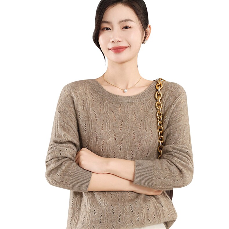 35%羊绒衫秋冬季新款舒适时尚百搭女式宽松长袖打底毛衣,女装羊绒衫,琳尚羊绒
