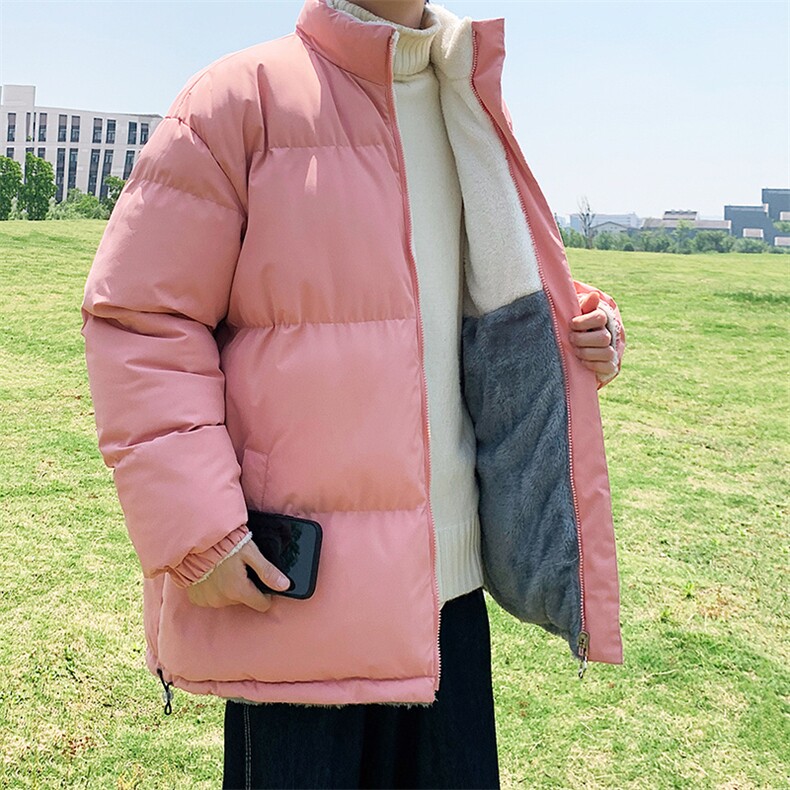 2024秋冬季外套双面穿情侣休闲羽绒棉服羊羔绒加厚男女棉衣P80图片