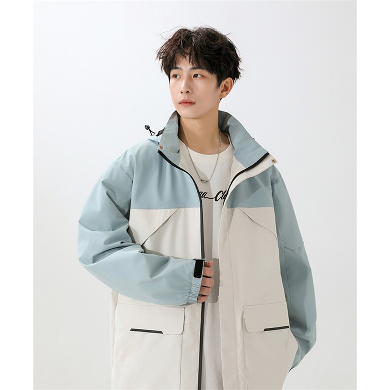 户外无影墙连帽撞色冲锋衣情侣外套防风登山服夹克男YHJK8825-P75,男装夹克,星座717