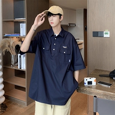 夏季港风polo衫男新款半袖潮流ins短袖t恤潮牌宽松上衣T1270-P33，男装Polo衫，星座512-2