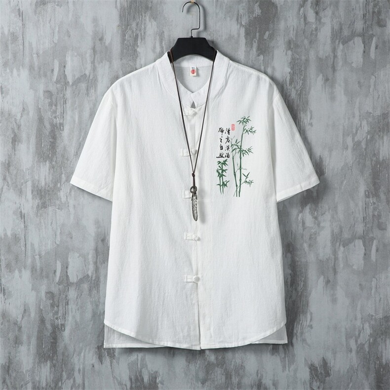 男士衬衫短袖衬衣半袖印花立领唐装风XZ1512-2408-P30,男装衬衫,星座1512