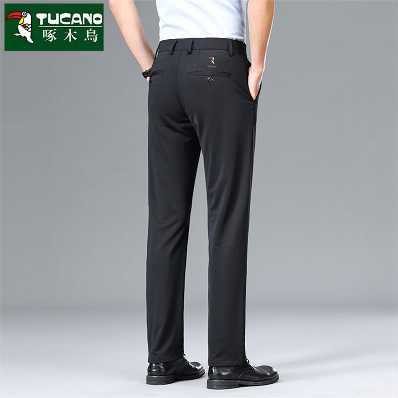 2025啄木鸟刺绣春夏新款冰丝薄款休闲裤百搭长裤，男装西裤，星座505-2（原电商A260-1)