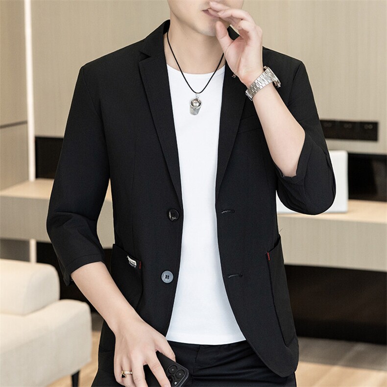 XF320-P90夏季商务休闲男士正装七分袖西服中袖小西装,男装西服,星座507A（原星座306B-2）
