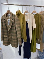 复古格子廓形西装外套，女装西装，25Ann·Studio