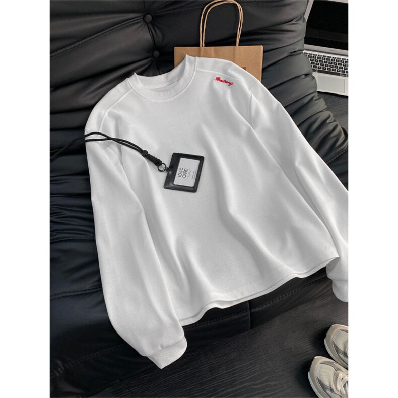 自家图高质量绣花装饰长袖T恤黑色白色M到3XLXZ212-QWT319-P45，男装T恤，星座212