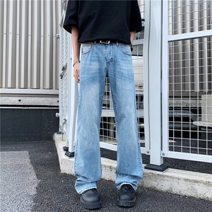 自主cleanfit vintage风格水洗高街微喇叭直筒水洗显瘦牛仔裤图片