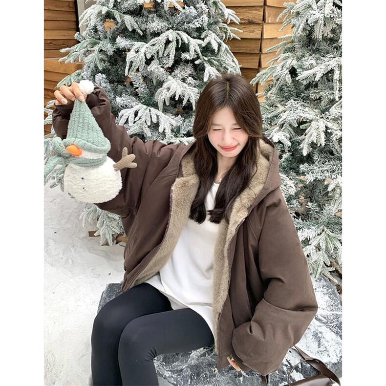 两面穿现货重磅短款座山雕棉衣男女双面穿毛毛绒棉服加厚外套，男装棉衣，电商A486