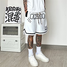 美式篮球短裤男夏季宽松运动裤子高街潮牌休闲五分裤QD762-P35，男装牛仔裤，星座1008-1
